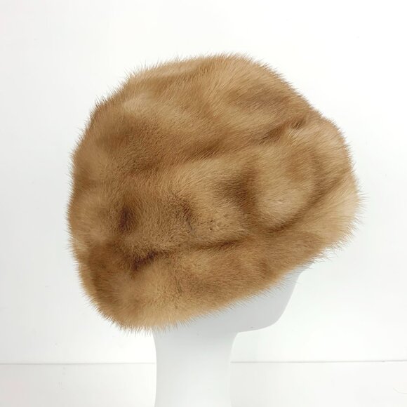 Pastel Mink Fur Hat Bucket Style Genuine Fur Sz 22" - Picture 3 of 15